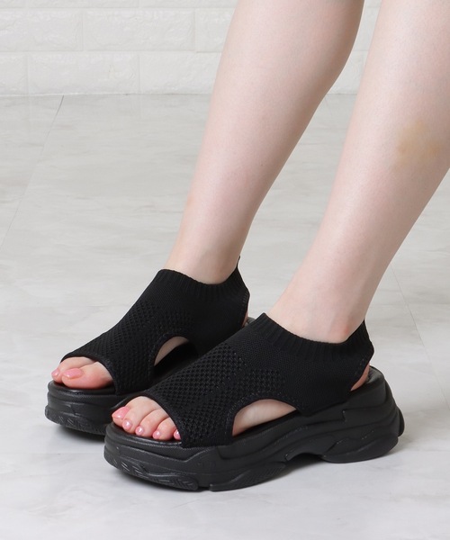 セール】メッシュ厚底スポーツサンダル（サンダル）｜Lace Ladies