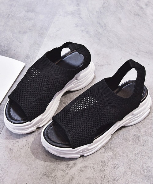 Lace Ladies（レースレディース）の「メッシュ厚底スポーツサンダル（サンダル・レディース・ベージュ/ホワイト/ブラック/ブラック系2・22.5/25/23/24.5/23.5/24）」の15枚目の写真