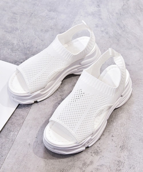 Lace Ladies（レースレディース）の「メッシュ厚底スポーツサンダル（サンダル・レディース・ベージュ/ホワイト/ブラック/ブラック系2・22.5/25/23/24.5/23.5/24）」の16枚目の写真