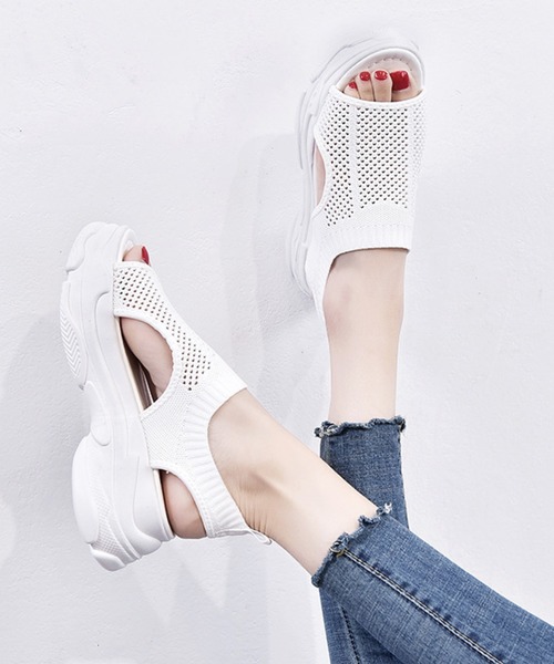 Lace Ladies（レースレディース）の「メッシュ厚底スポーツサンダル（サンダル・レディース・ベージュ/ホワイト/ブラック/ブラック系2・22.5/25/23/24.5/23.5/24）」の22枚目の写真