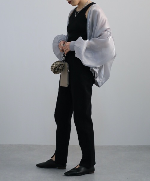 ap retro（アプレトロ）の「シャイニーシアーブルゾン（ブルゾン・レディース・ブラック/グレー/アイボリー/ネイビー・FREE）」の19枚目の写真