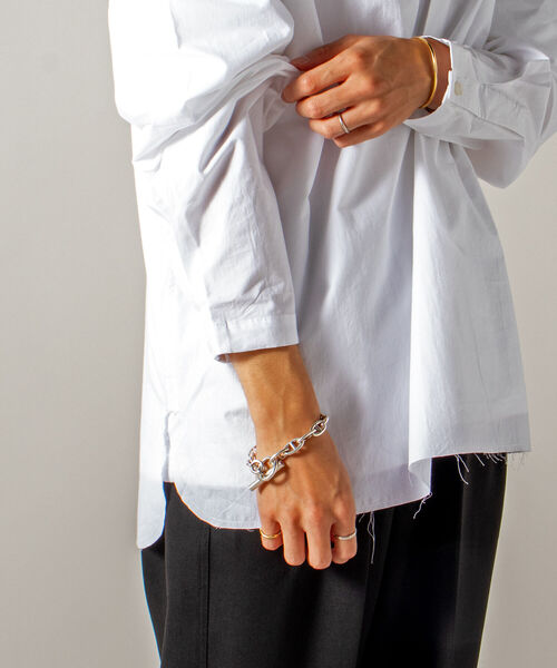 GLOSTER（グロスター）の「【GLOSTER/グロスター】オーガニックコットン スキッパーシャツ（シャツ/ブラウス・メンズ・ホワイト/ブラック/サックスブルー・MEDIUM/LARGE）」の13枚目の写真