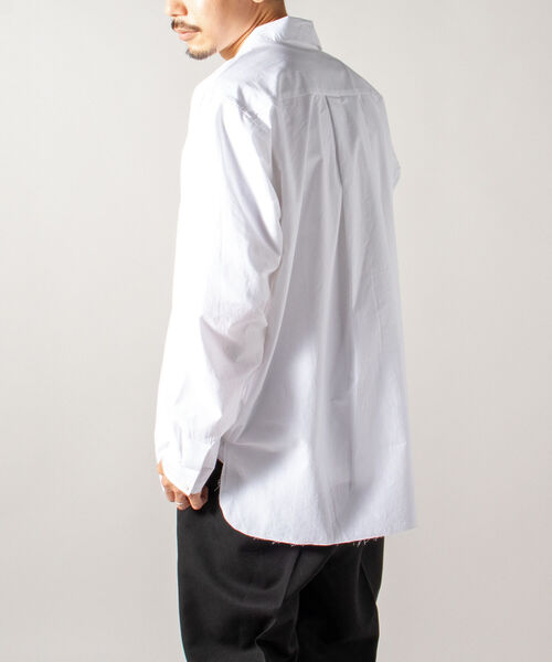 GLOSTER（グロスター）の「【GLOSTER/グロスター】オーガニックコットン スキッパーシャツ（シャツ/ブラウス・メンズ・ホワイト/ブラック/サックスブルー・MEDIUM/LARGE）」の7枚目の写真