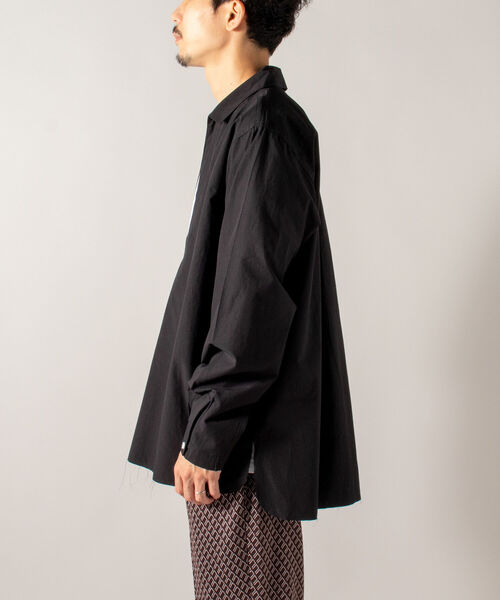 GLOSTER（グロスター）の「【GLOSTER/グロスター】オーガニックコットン スキッパーシャツ（シャツ/ブラウス・メンズ・ホワイト/ブラック/サックスブルー・MEDIUM/LARGE）」の6枚目の写真