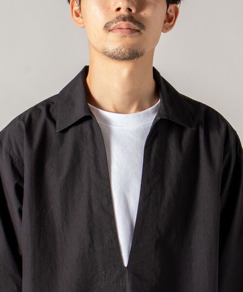 GLOSTER（グロスター）の「【GLOSTER/グロスター】オーガニックコットン スキッパーシャツ（シャツ/ブラウス・メンズ・ホワイト/ブラック/サックスブルー・MEDIUM/LARGE）」の15枚目の写真