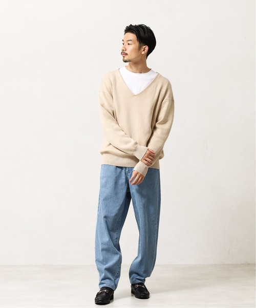 417 EDIFICE（フォーワンセブンエディフィス）の「◆ワイドテーパード バルーンデニムパンツ（デニムパンツ・メンズ・ブラック/ナチュラル/ネイビー/サックスブルー・SMALL/MEDIUM/LARGE）」の6枚目の写真