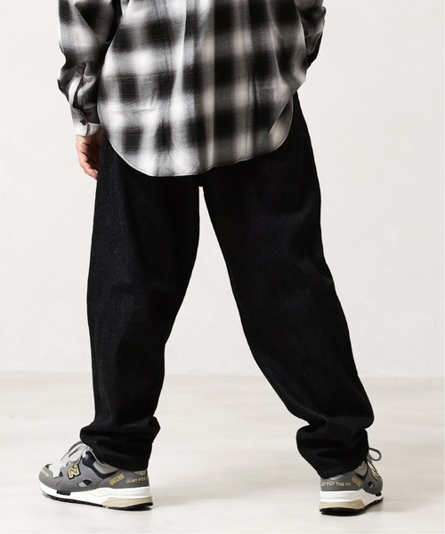 417 EDIFICE（フォーワンセブンエディフィス）の「◆ワイドテーパード バルーンデニムパンツ（デニムパンツ・メンズ・ブラック/ナチュラル/ネイビー/サックスブルー・SMALL/MEDIUM/LARGE）」の9枚目の写真