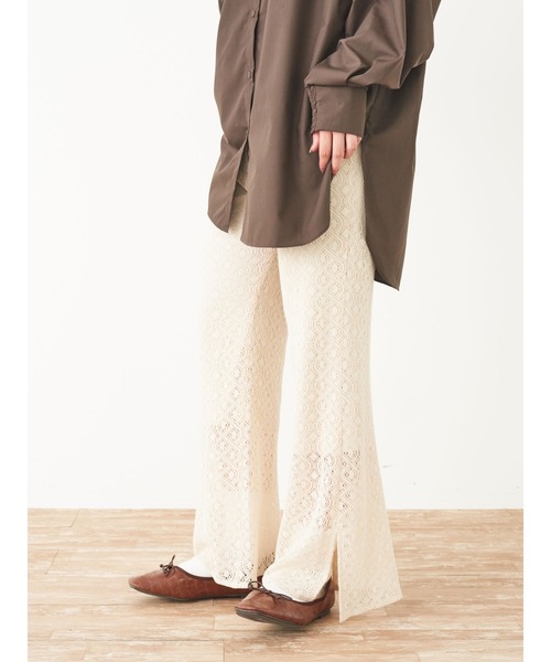 SLURR（スラ―）の「【大きいサイズ】レースパンツ（その他パンツ・レディース・ライトベージュ/モカ・L）」の9枚目の写真
