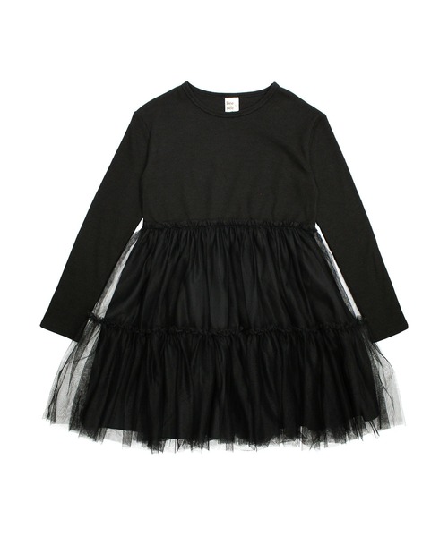 Bee des Bee（ビーデスビー）の「チュール切替えワンピ（ワンピース・キッズ・ブラック/グレー/アイボリー・100cm/140cm/110cm/130cm/120cm/150cm）」の12枚目の写真