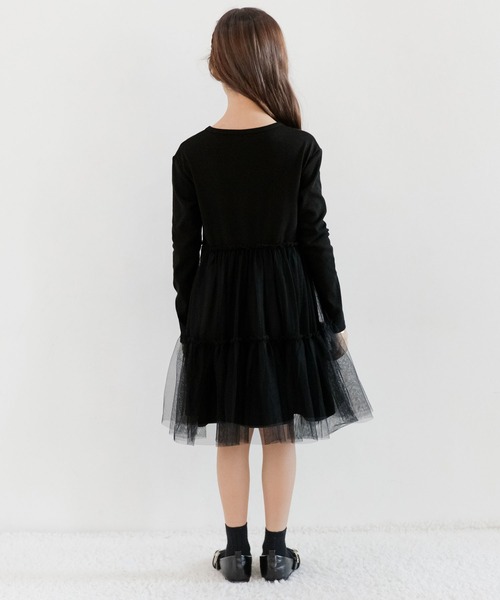 Bee des Bee（ビーデスビー）の「チュール切替えワンピ（ワンピース・キッズ・ブラック/グレー/アイボリー・100cm/140cm/110cm/130cm/120cm/150cm）」の10枚目の写真