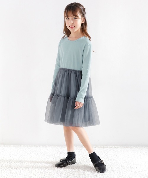 Bee des Bee（ビーデスビー）の「チュール切替えワンピ（ワンピース・キッズ・ブラック/グレー/アイボリー・100cm/140cm/110cm/130cm/120cm/150cm）」の13枚目の写真