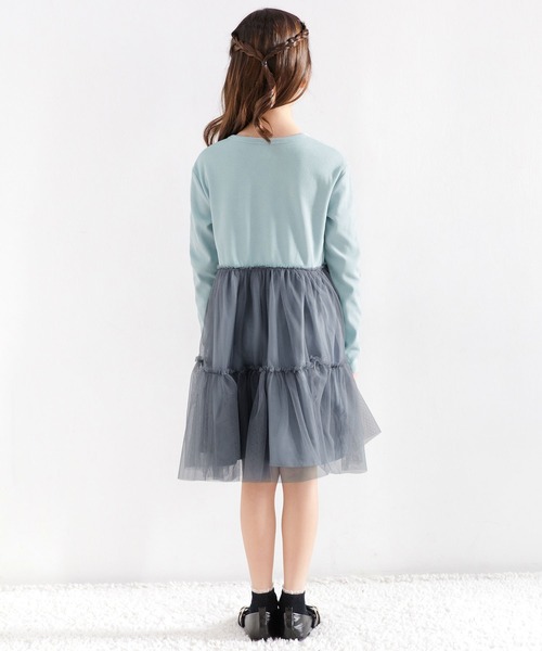Bee des Bee（ビーデスビー）の「チュール切替えワンピ（ワンピース・キッズ・ブラック/グレー/アイボリー・100cm/140cm/110cm/130cm/120cm/150cm）」の14枚目の写真