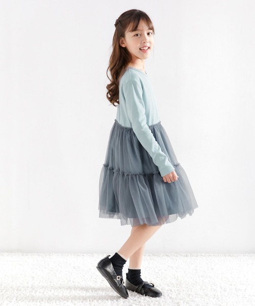 Bee des Bee（ビーデスビー）の「チュール切替えワンピ（ワンピース・キッズ・ブラック/グレー/アイボリー・100cm/140cm/110cm/130cm/120cm/150cm）」の15枚目の写真
