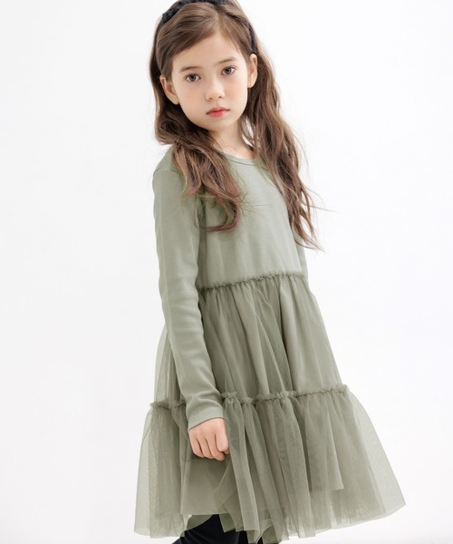 Bee des Bee（ビーデスビー）の「チュール切替えワンピ（ワンピース・キッズ・ブラック/グレー/アイボリー・100cm/140cm/110cm/130cm/120cm/150cm）」の18枚目の写真