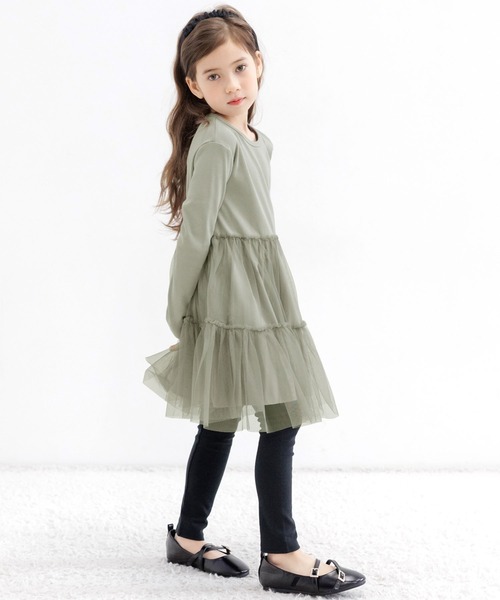 Bee des Bee（ビーデスビー）の「チュール切替えワンピ（ワンピース・キッズ・ブラック/グレー/アイボリー・100cm/140cm/110cm/130cm/120cm/150cm）」の19枚目の写真