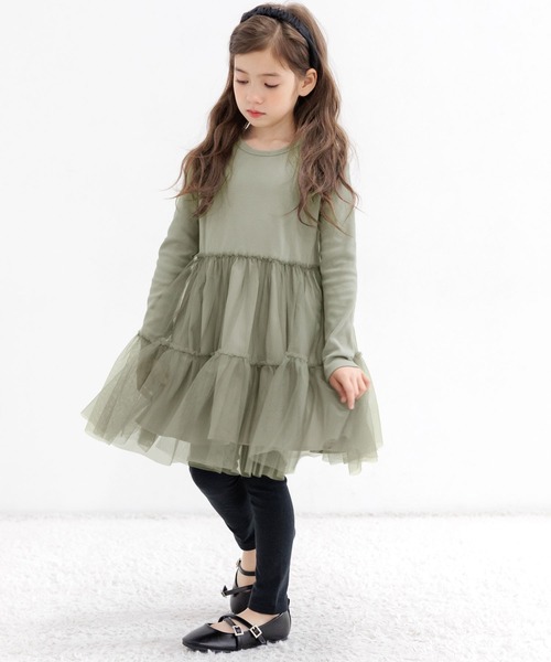 Bee des Bee（ビーデスビー）の「チュール切替えワンピ（ワンピース・キッズ・ブラック/グレー/アイボリー・100cm/140cm/110cm/130cm/120cm/150cm）」の21枚目の写真