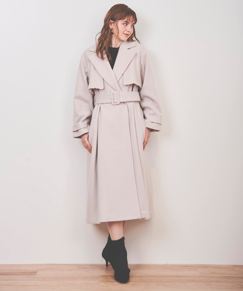 31 Sons de mode（トランテアン　ソン　ドゥ　モード）の「トレンチウールコート（トレンチコート・レディース・オフホワイト/モカ/ラベンダー・36/38）」の17枚目の写真