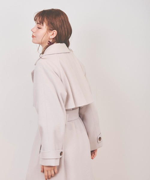 31 Sons de mode（トランテアン　ソン　ドゥ　モード）の「トレンチウールコート（トレンチコート・レディース・オフホワイト/モカ/ラベンダー・36/38）」の14枚目の写真