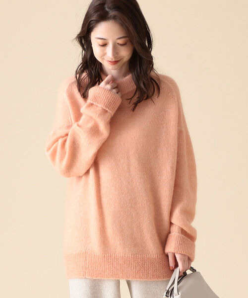 Demi-Luxe BEAMS（デミルクス ビームス）の「Demi-Luxe BEAMS / モヘヤ混 モックネック ニット（ニット/セーター・レディース・チャコールグレー/ピンク/ブルー・ONE SIZE）」の18枚目の写真