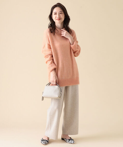 Demi-Luxe BEAMS（デミルクス ビームス）の「Demi-Luxe BEAMS / モヘヤ混 モックネック ニット（ニット/セーター・レディース・チャコールグレー/ピンク/ブルー・ONE SIZE）」の16枚目の写真