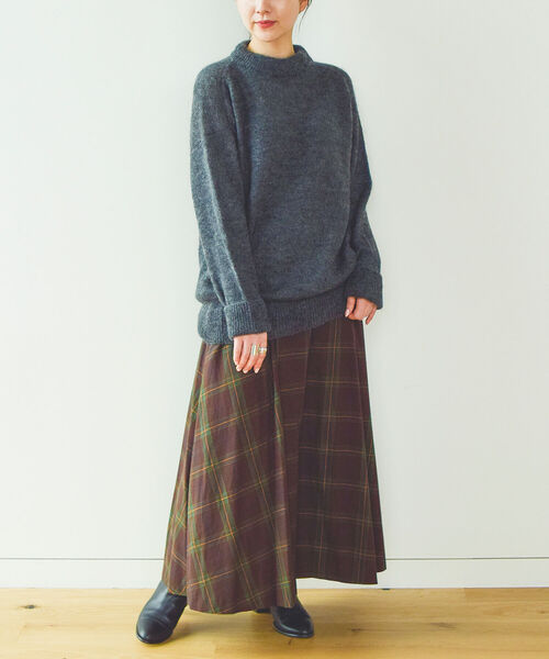 Demi-Luxe BEAMS（デミルクス ビームス）の「Demi-Luxe BEAMS / モヘヤ混 モックネック ニット（ニット/セーター・レディース・チャコールグレー/ピンク/ブルー・ONE SIZE）」の12枚目の写真