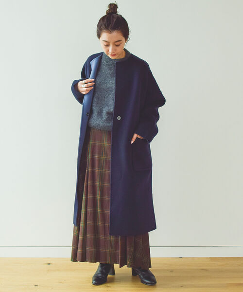 Demi-Luxe BEAMS（デミルクス ビームス）の「Demi-Luxe BEAMS / モヘヤ混 モックネック ニット（ニット/セーター・レディース・チャコールグレー/ピンク/ブルー・ONE SIZE）」の11枚目の写真