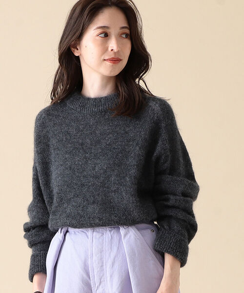 Demi-Luxe BEAMS（デミルクス ビームス）の「Demi-Luxe BEAMS / モヘヤ混 モックネック ニット（ニット/セーター・レディース・チャコールグレー/ピンク/ブルー・ONE SIZE）」の10枚目の写真