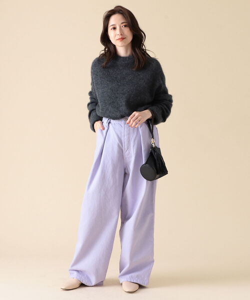 Demi-Luxe BEAMS（デミルクス ビームス）の「Demi-Luxe BEAMS / モヘヤ混 モックネック ニット（ニット/セーター・レディース・チャコールグレー/ピンク/ブルー・ONE SIZE）」の7枚目の写真