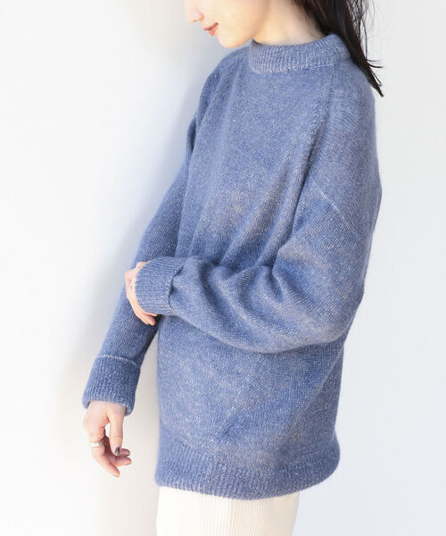 Demi-Luxe BEAMS（デミルクス ビームス）の「Demi-Luxe BEAMS / モヘヤ混 モックネック ニット（ニット/セーター・レディース・チャコールグレー/ピンク/ブルー・ONE SIZE）」の19枚目の写真