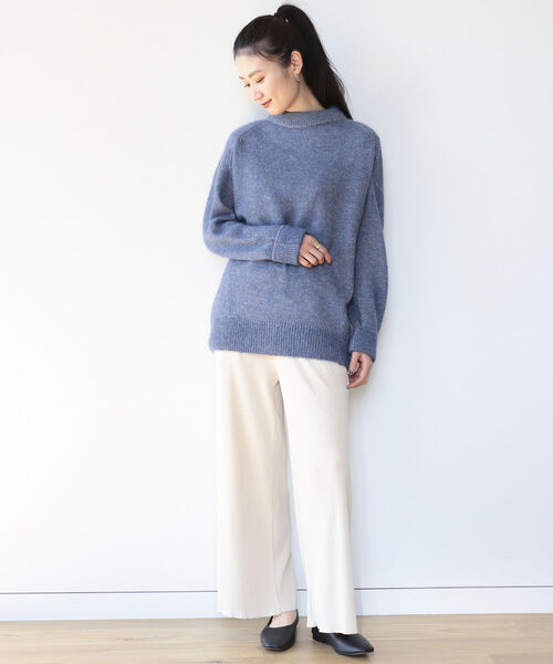 Demi-Luxe BEAMS（デミルクス ビームス）の「Demi-Luxe BEAMS / モヘヤ混 モックネック ニット（ニット/セーター・レディース・チャコールグレー/ピンク/ブルー・ONE SIZE）」の21枚目の写真