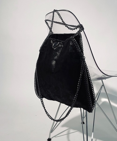 MAISON BREEZE(メゾンブリーズ)の「【MAISON BREEZE】2WAY チェーンレザータッチショルダーバッグ トートバッグ KNF(ショルダーバッグ・レディース・ブラック・FREE)」の6枚目の写真