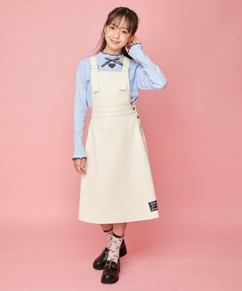 JENNI love（ジェニィラブ）の「ハートあきロゴリボンテレコトップス（Tシャツ/カットソー・キッズ・ブラック/サックスブルー/ピンク・130cm/140cm/150cm/160cm）」の4枚目の写真