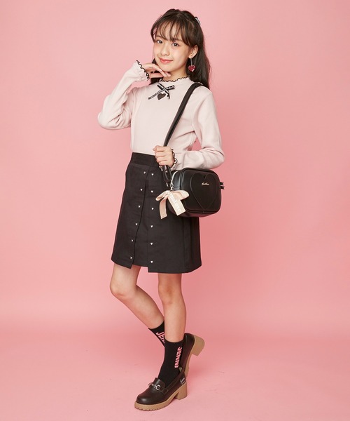 JENNI love（ジェニィラブ）の「ハートあきロゴリボンテレコトップス（Tシャツ/カットソー・キッズ・ブラック/サックスブルー/ピンク・130cm/140cm/150cm/160cm）」の16枚目の写真