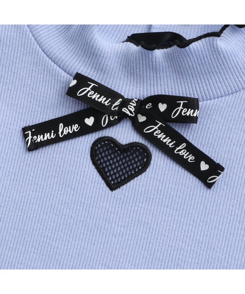 JENNI love（ジェニィラブ）の「ハートあきロゴリボンテレコトップス（Tシャツ/カットソー・キッズ・ブラック/サックスブルー/ピンク・130cm/140cm/150cm/160cm）」の7枚目の写真