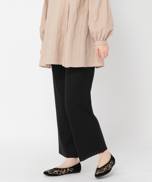 studio CLIP（スタディオクリップ）の「14ゲージ柄編みインナーパンツ（その他パンツ・レディース・ブラック/アイボリー・LARGE/MEDIUM）」の2枚目の写真