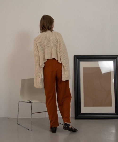 Amiur（エミレ）の「waffle loose knit（ニット/セーター・レディース・アイボリー/ブラウン/グレー/ブラック・FREE）」の6枚目の写真