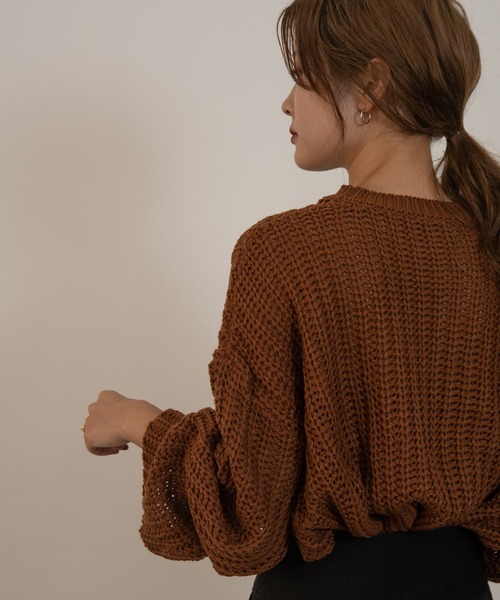 Amiur（エミレ）の「waffle loose knit（ニット/セーター・レディース・アイボリー/ブラウン/グレー/ブラック・FREE）」の17枚目の写真