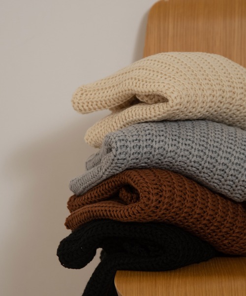 Amiur（エミレ）の「waffle loose knit（ニット/セーター・レディース・アイボリー/ブラウン/グレー/ブラック・FREE）」の14枚目の写真