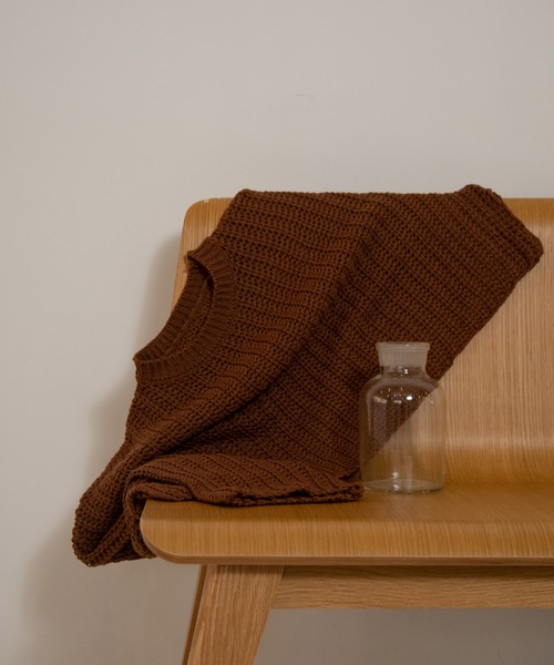 Amiur（エミレ）の「waffle loose knit（ニット/セーター・レディース・アイボリー/ブラウン/グレー/ブラック・FREE）」の20枚目の写真