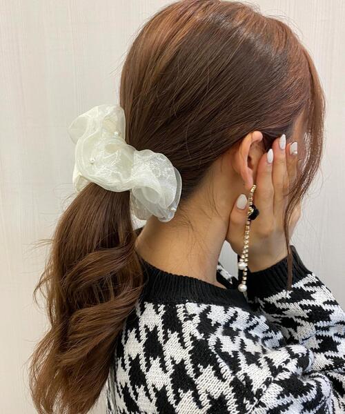 INGNI（イング）の「オーガンジーシュシュ（シュシュ・レディース・ブラック/グレー/ピンク/アイボリー・ONE SIZE）」の7枚目の写真