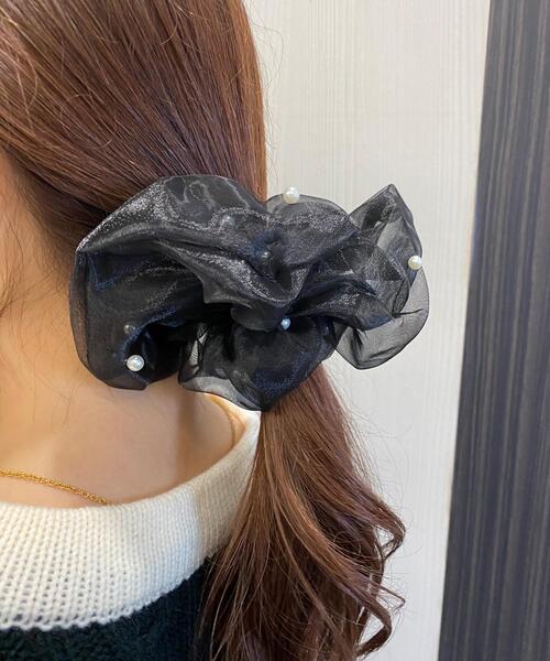 INGNI（イング）の「オーガンジーシュシュ（シュシュ・レディース・ブラック/グレー/ピンク/アイボリー・ONE SIZE）」の9枚目の写真