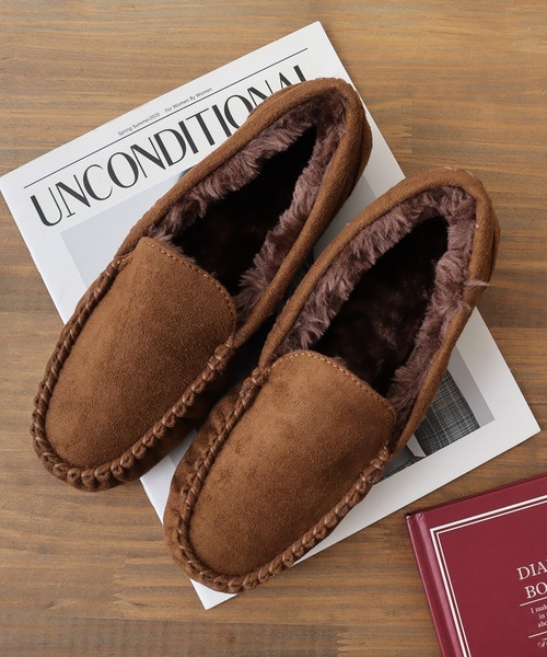 LibertyDoll（リバティードール）の「LibertyDoll フラットモカシンレースボアスリッポンシューズ（モカシン/デッキシューズ・レディース・ライトグレー/ダークブラウン/ブラック/ダークグレー/ベージュ/ネイビー/キャメル・S/LL/M/L）」の4枚目の写真