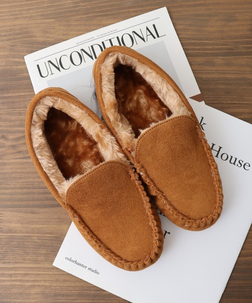 LibertyDoll（リバティードール）の「LibertyDoll フラットモカシンレースボアスリッポンシューズ（モカシン/デッキシューズ・レディース・ライトグレー/ダークブラウン/ブラック/ダークグレー/ベージュ/ネイビー/キャメル・S/LL/M/L）」の7枚目の写真