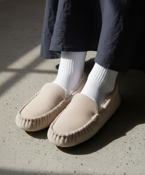 LibertyDoll（リバティードール）の「LibertyDoll フラットモカシンレースボアスリッポンシューズ（モカシン/デッキシューズ・レディース・ライトグレー/ダークブラウン/ブラック/ダークグレー/ベージュ/ネイビー/キャメル・S/LL/M/L）」の13枚目の写真