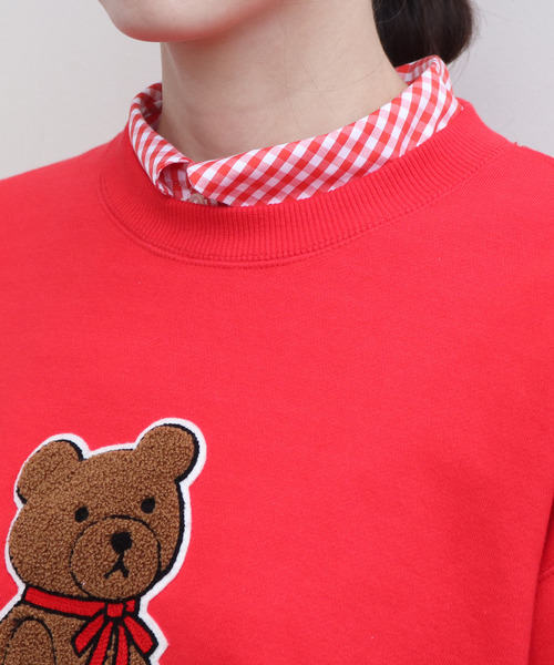 CHILD WOMAN(チャイルドウーマン)の「BEARさがら刺繍 スウェットプルオーバー(スウェット・レディース・ネイビー/グレー/レッド・FREE)」の20枚目の写真
