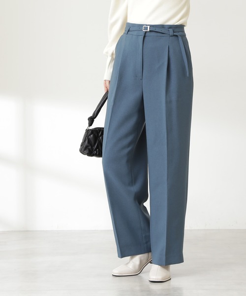 N.(N. Natural Beauty Basic)(エヌエヌナチュラルビューティーベーシック)の「【S Size Line】◆イージーケアベルト付ワイドパンツ(その他パンツ・レディース・ブルー/モカ/ナチュラル・SMALL/MEDIUM)」の3枚目の写真