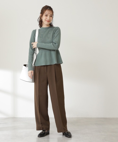 N.(N. Natural Beauty Basic)(エヌエヌナチュラルビューティーベーシック)の「【S Size Line】◆イージーケアベルト付ワイドパンツ(その他パンツ・レディース・ブルー/モカ/ナチュラル・SMALL/MEDIUM)」の5枚目の写真