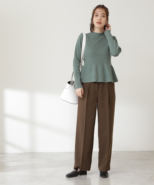N.(N. Natural Beauty Basic)(エヌエヌナチュラルビューティーベーシック)の「【S Size Line】◆イージーケアベルト付ワイドパンツ(その他パンツ・レディース・ブルー/モカ/ナチュラル・SMALL/MEDIUM)」の6枚目の写真