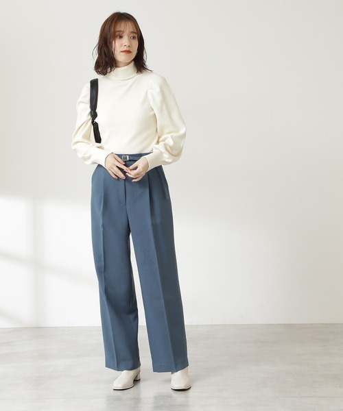 N.(N. Natural Beauty Basic)(エヌエヌナチュラルビューティーベーシック)の「【S Size Line】◆イージーケアベルト付ワイドパンツ(その他パンツ・レディース・ブルー/モカ/ナチュラル・SMALL/MEDIUM)」の12枚目の写真