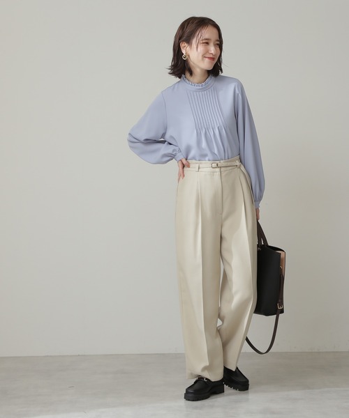 N.(N. Natural Beauty Basic)(エヌエヌナチュラルビューティーベーシック)の「【S Size Line】◆イージーケアベルト付ワイドパンツ(その他パンツ・レディース・ブルー/モカ/ナチュラル・SMALL/MEDIUM)」の17枚目の写真